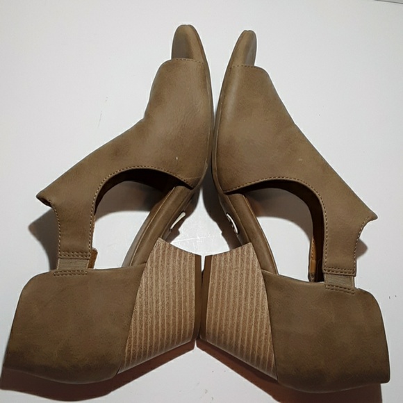 Natural Soul tan nubuck peep toe open side… - Picture 3 of 7